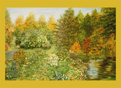 Herfsttuin met vijver