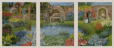 Drieluik Engelse tuin